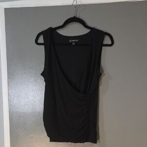 INC International Concepts Black Draped Tank Top